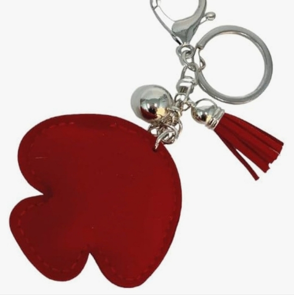 🍄 Mushroom Crystal Rhinestone Keychain Bag Charm With Red Tassel - Picture 3 of 13